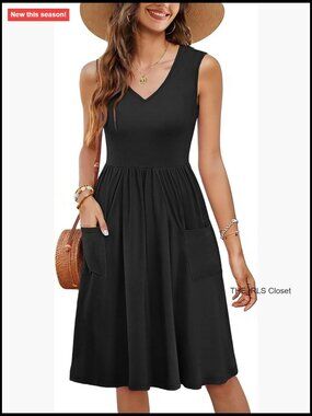 Sleeveless Casual Dress with Pockets for Women Beach Vacation Coverup